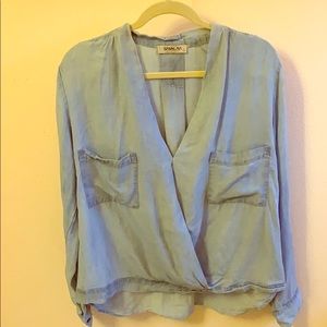 Chambray Wrap Top by Sam&Levi